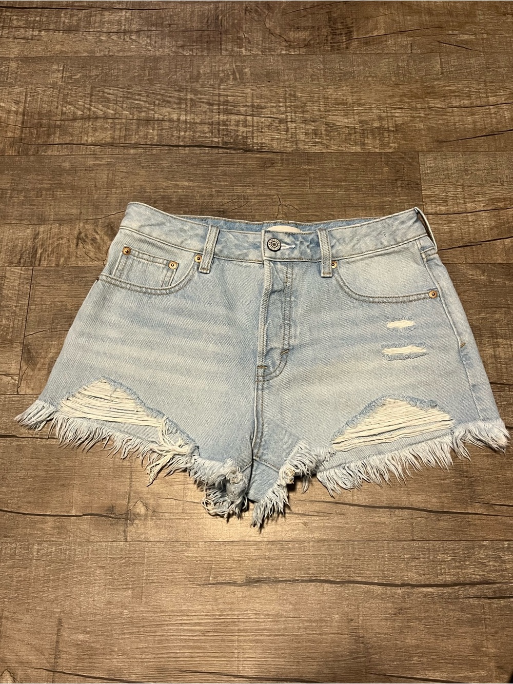 PacSun Light Wash Distressed Denim Cutoff Shorts